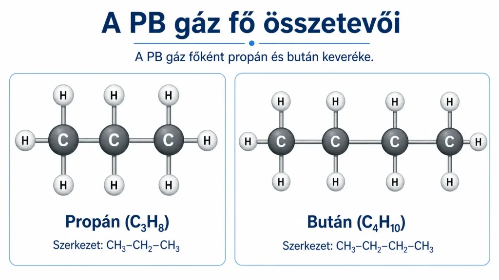 A PB gáz fő összetevői: propán és bután